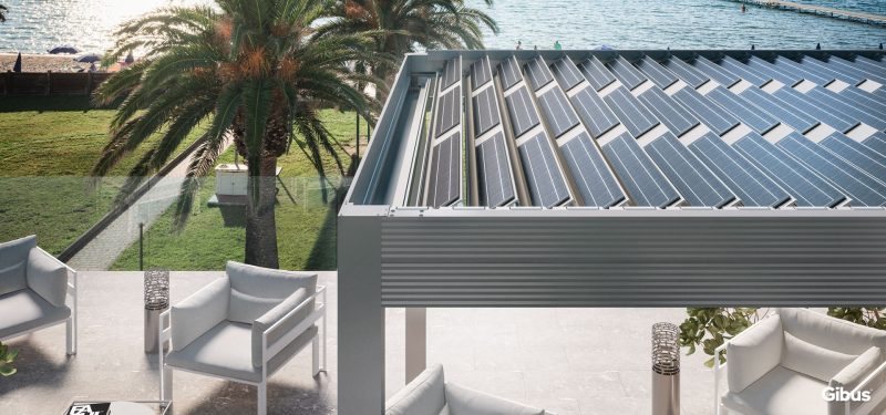 e pergola 2 800x375 Dynamic System presenta Energy Pergola: sostenibilità e stile.